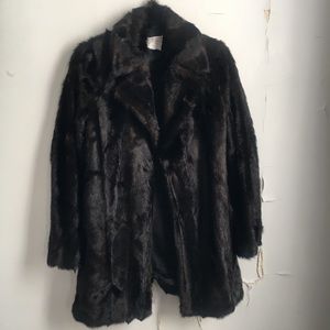 Zara dark brown fur coat